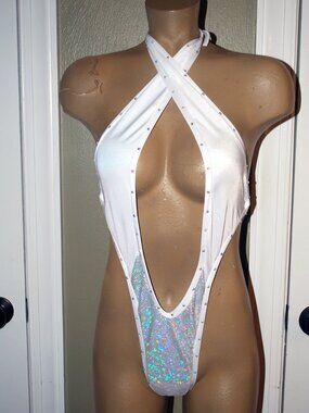 exotic dancer sexy rhinestone  1 piece stripper,rave
